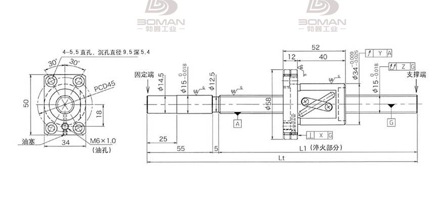 KURODA GG1510DS-BALR-1100A c5级精密研磨丝杆黑田