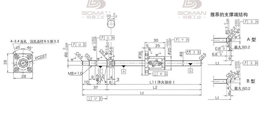 KURODA GP0802DS-AAFR-0170B-C3S 日本黑田丝杆是什么材料