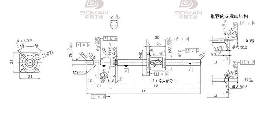 KURODA GP1002DS-EAFR-0210B-C3F 黑田丝杆上海代理商